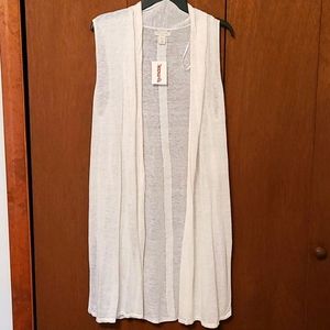 Saint Tropez white long vest NWT
